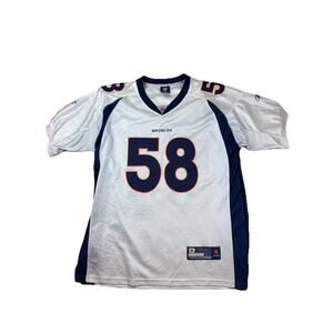 Reebok On Field White Mesh Von Miller Broncos Jersey #58 Men's Size 2XL 52 NFL